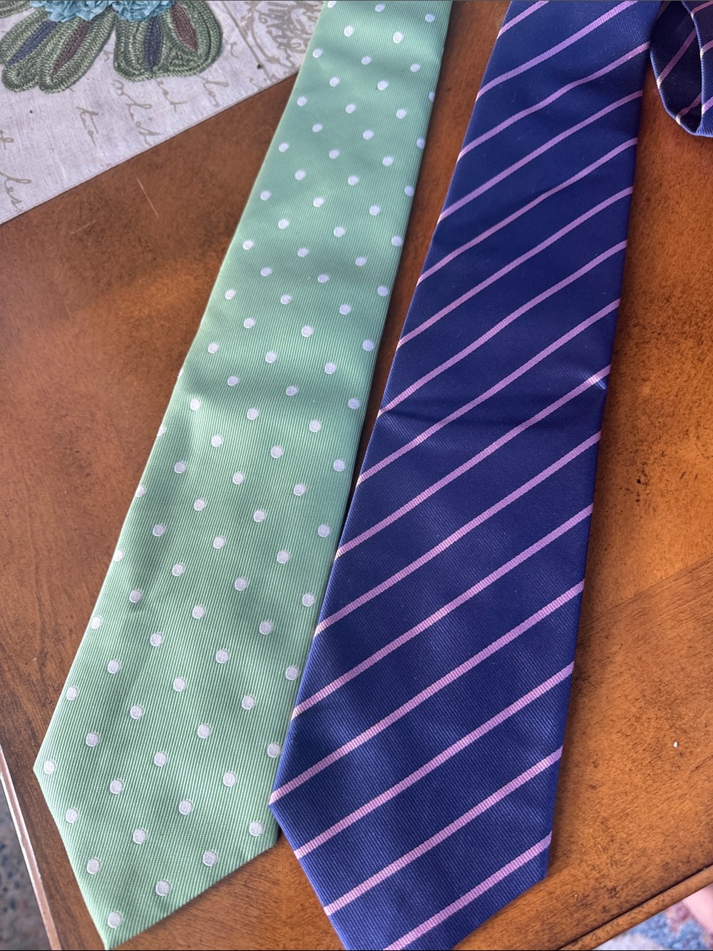 Charles Tyrwhitt Navy and Mint Green Silk Tie Duo
